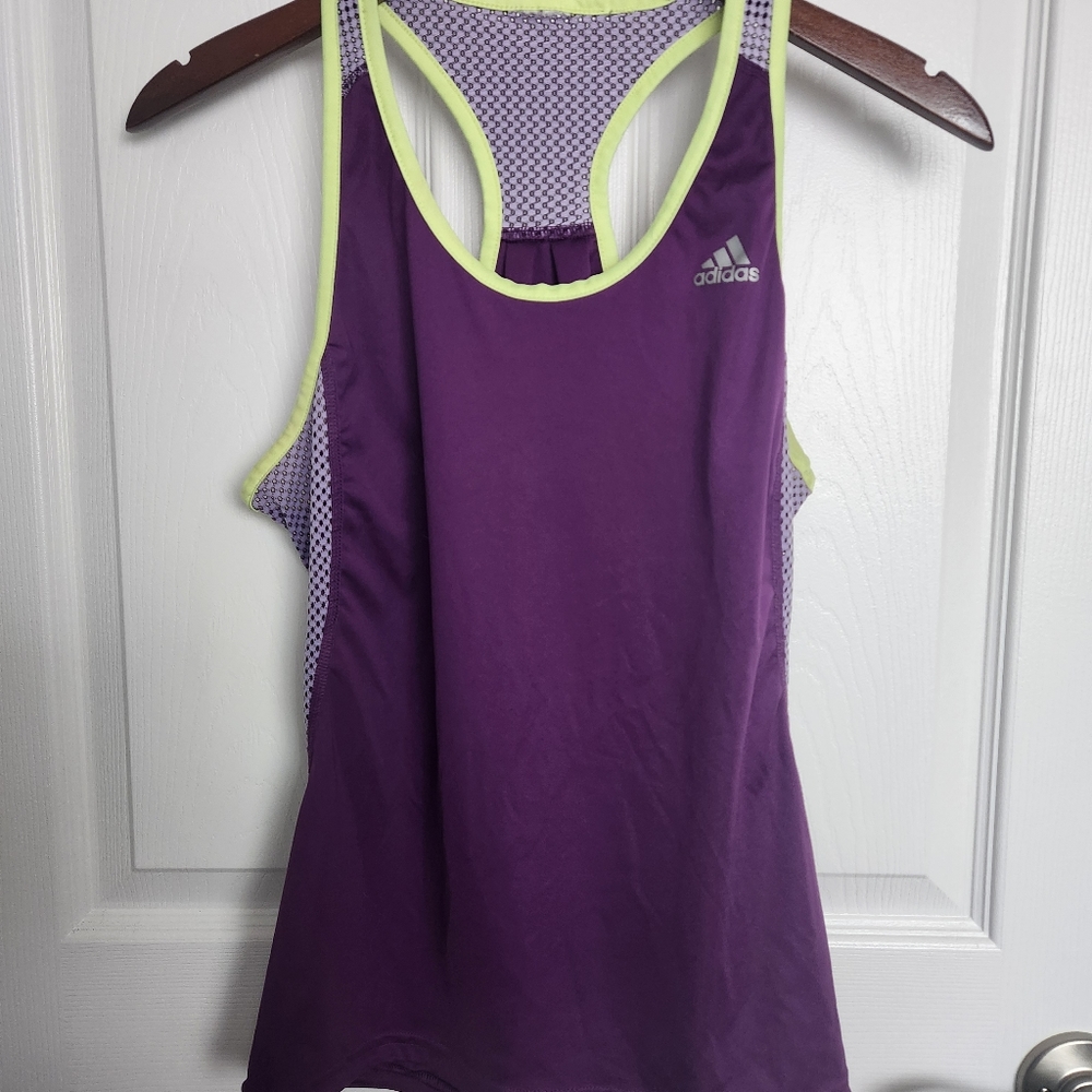 Original ADIDAS Climalite Women's Workout Gym Racerback Tank Top Purple S